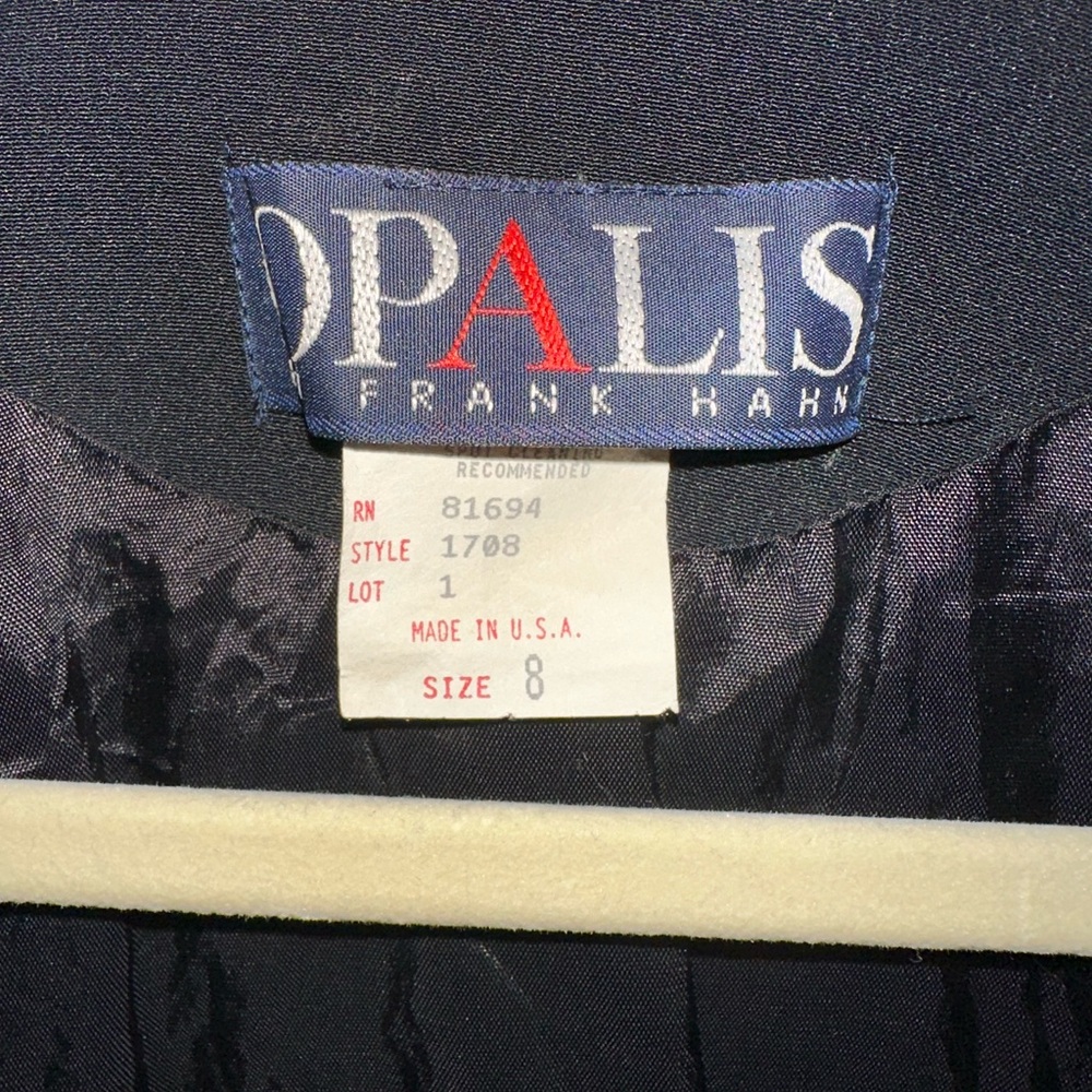 Black Blouse with Gold Embroidered V-Neck - Picture 3 of 8